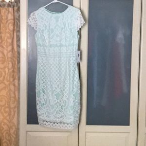 Bisou Bisou Ivory Mint Dress